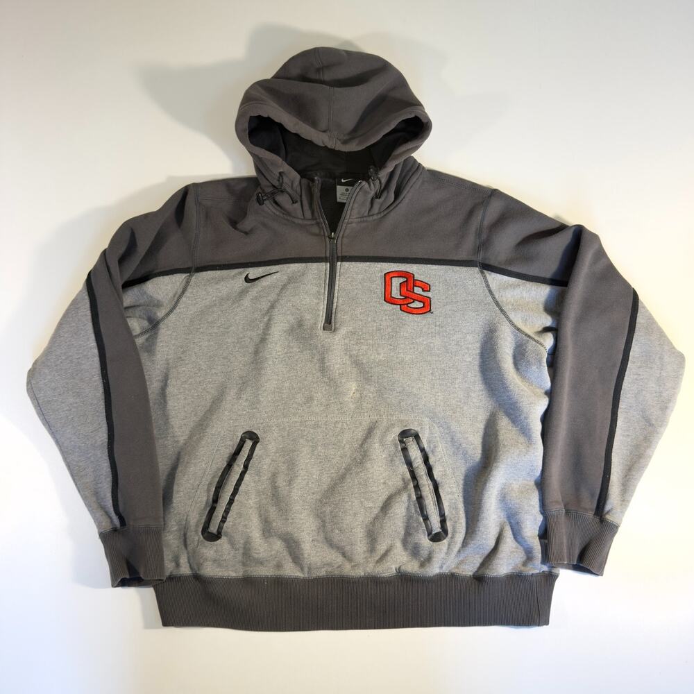 Nike Elite Oregon State University OSU Mens XL Gray Orange Beavers Hoodie Sweats